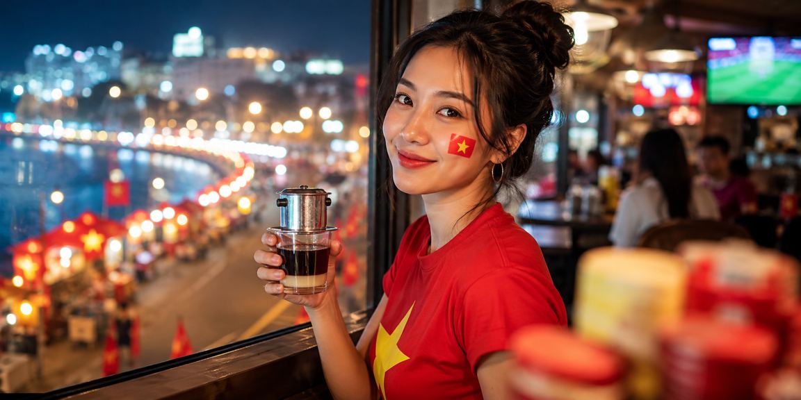 Người dùng tại Đà Lạt xem bóng đá và đặt cược trực tuyến bên ly cà phê